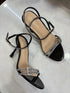 Rhinestone Buckle Strap Heels